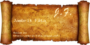 Jambrik Fáta névjegykártya